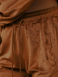 Komplet dresowy damski welurowy brązowy OZONEE O/8C1175/33Z