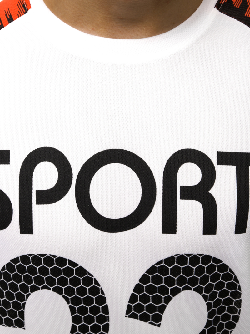 Футболка чоловіча Бiло-Помаранчева OZONEE JS/KS2068Z