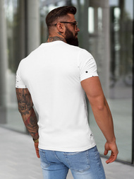 T-shirt męski slim fit biały OZONEE JS/8B1388/1