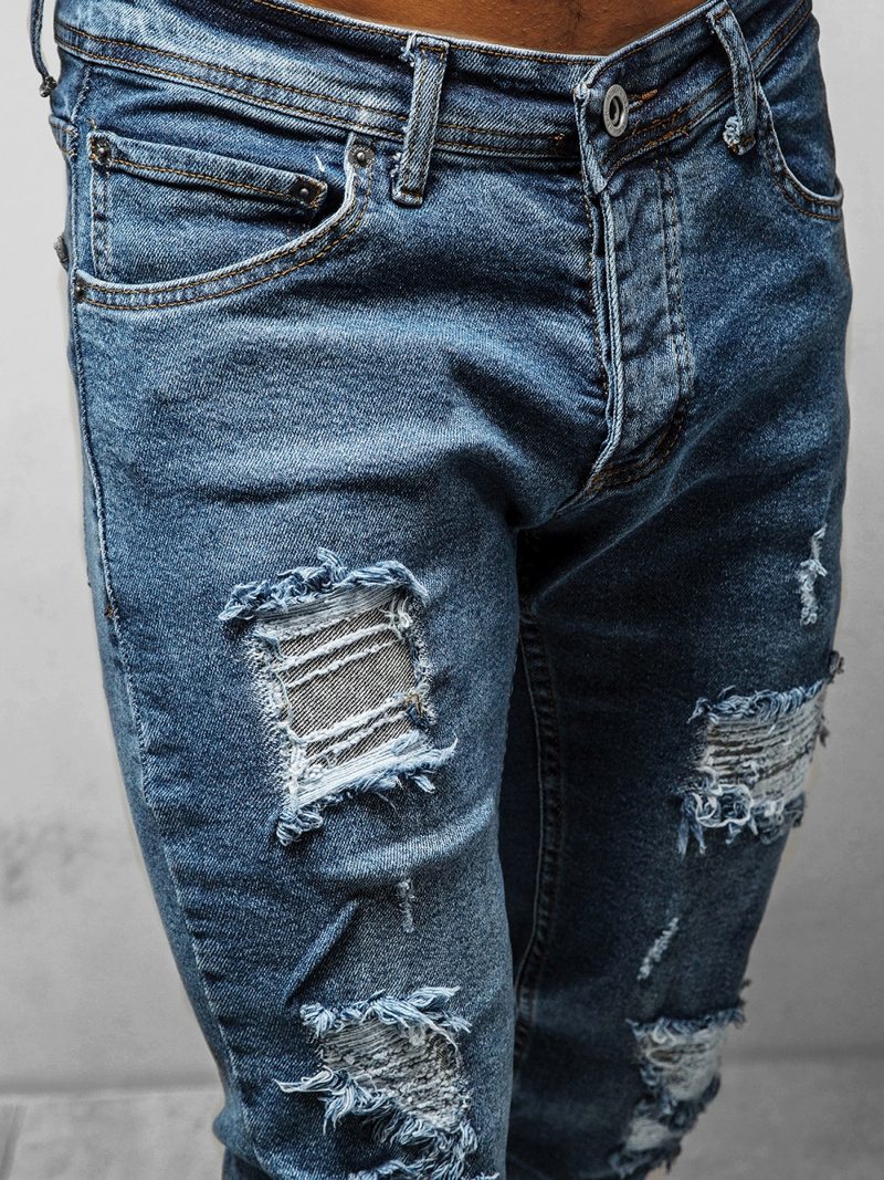 Spodnie jeansowe męskie niebieskie OZONEE E/1254SP