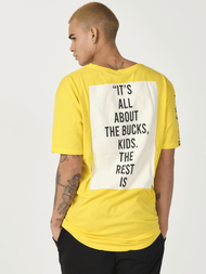 T-Shirt męski z nadrukiem żółty OZONEE MR/21550