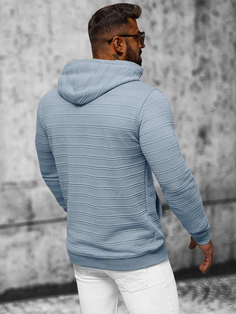 Bluza z kapturem męska niebieska OZONEE O/TB2272