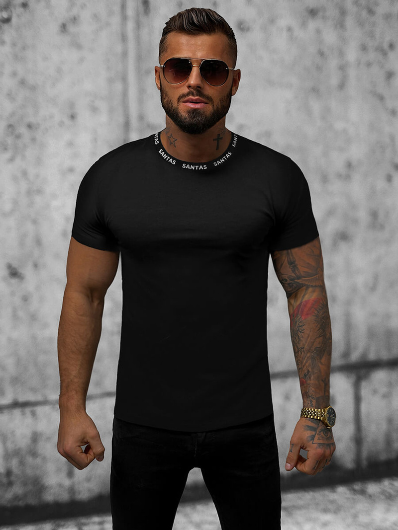 T-shirt męski czarny OZONEE JS/8T228/3