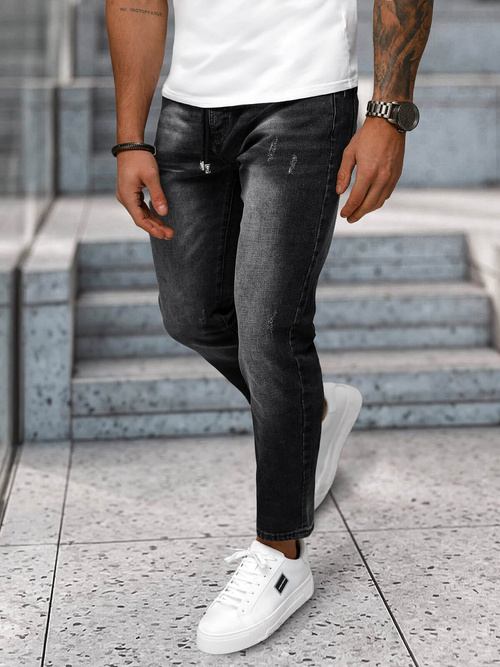 Spodnie jeansowe męskie slim fit czarne OZONEE NB/MP0063/1N