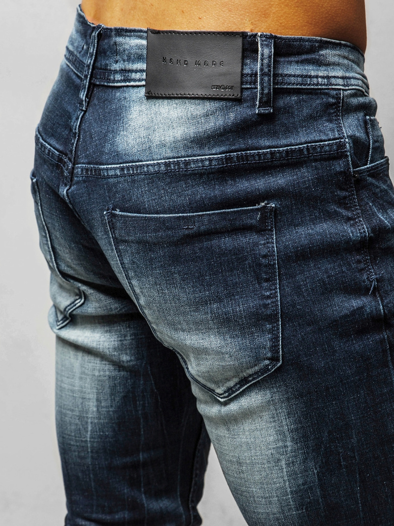 Spodnie jeansowe męskie ciemno-niebieskie OZONEE NB/MP0002BS