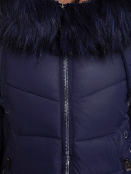 Kurtka zimowa damska parka z futerkiem granatowa OZONEE O/SW028/2