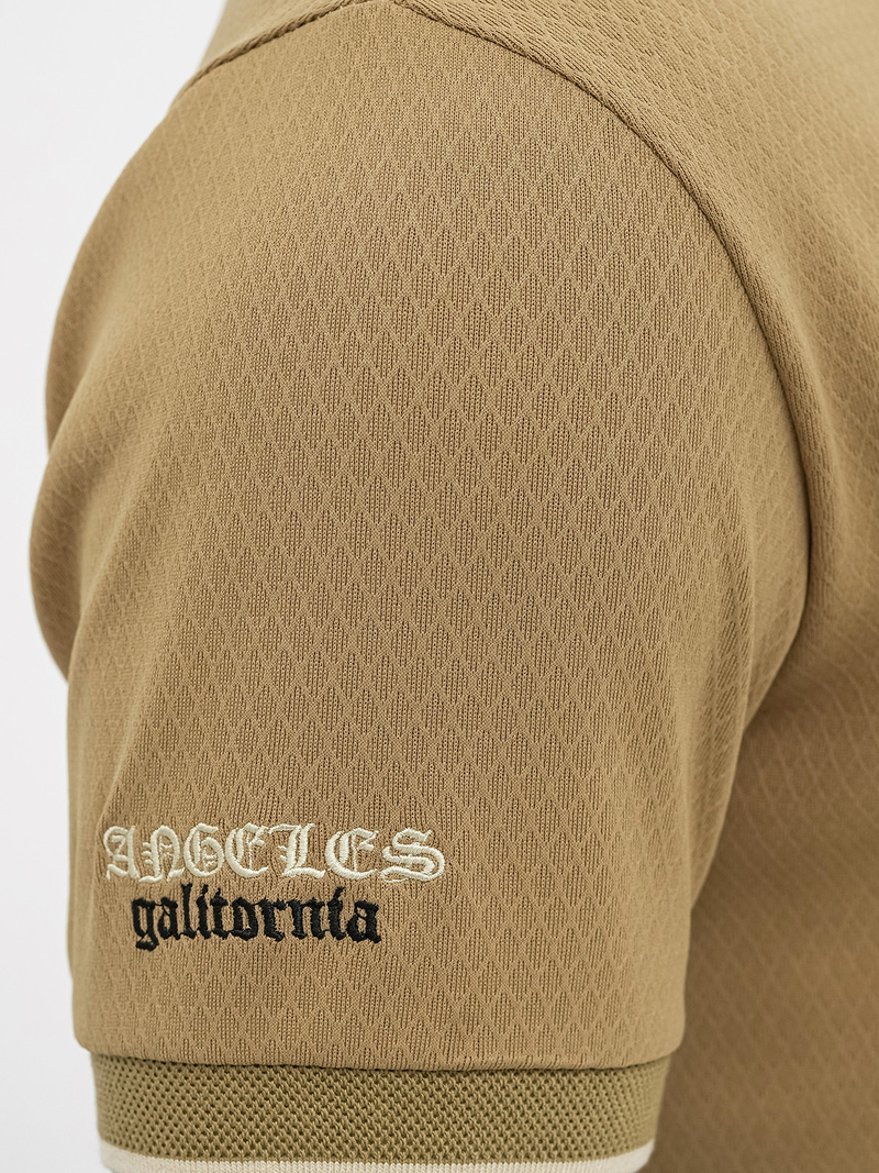 Koszulka męska polo ciemno-beżowa OZONEE O/YN2/575