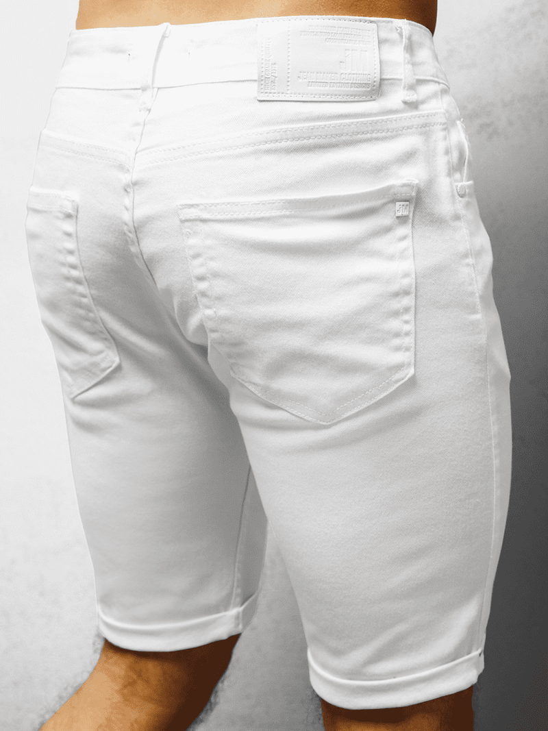 Spodenki męskie jeansowe białe OZONEE DR/K058/1