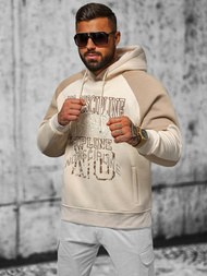 Bluza z kapturem oversize beżowa OZONEE O/SWE23037