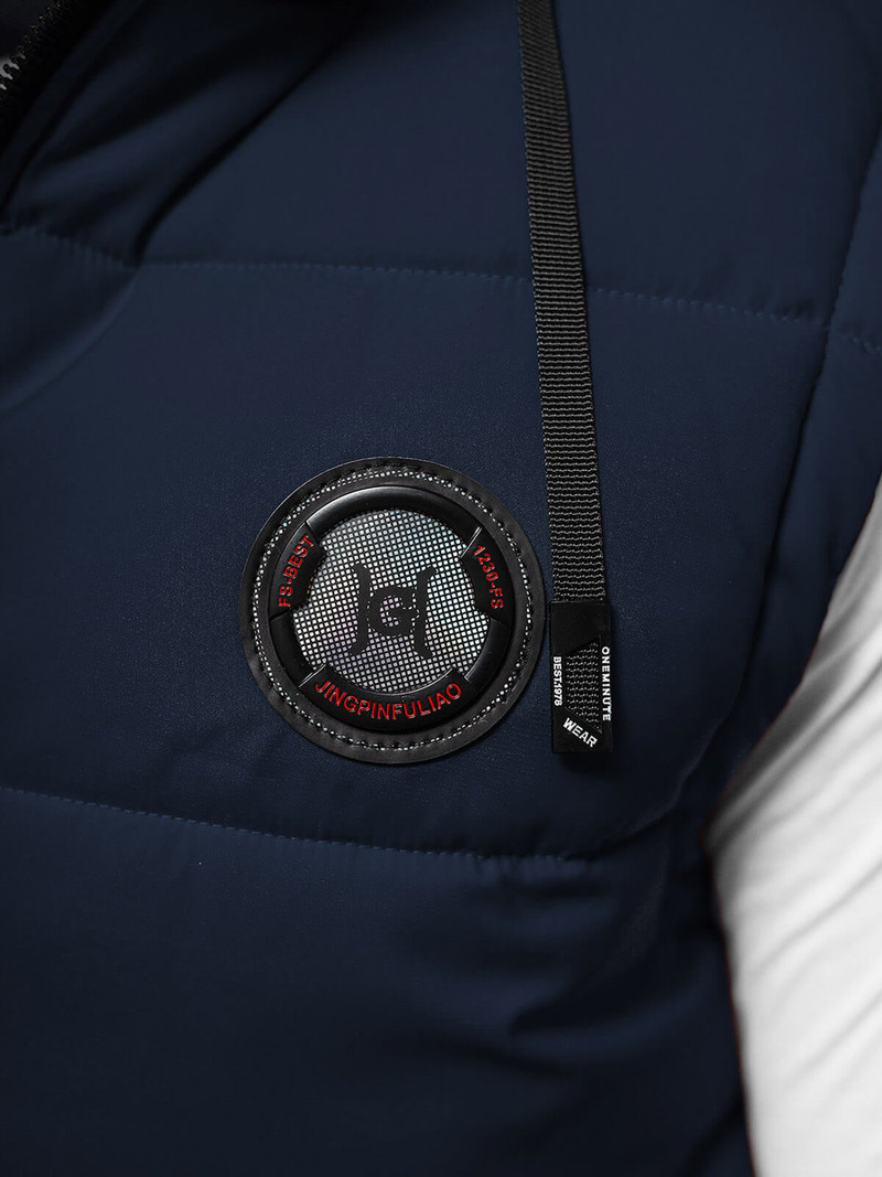 Kamizelka męska z kapturem granatowa OZONEE JS/84M3028/215