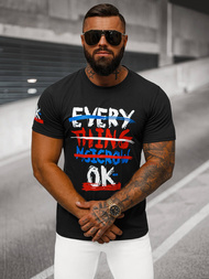 T-shirt męski czarny OZONEE O/8T1266/3