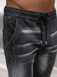 Spodnie jeansowe joggery męskie czarne OZONEE NB/MP0115N
