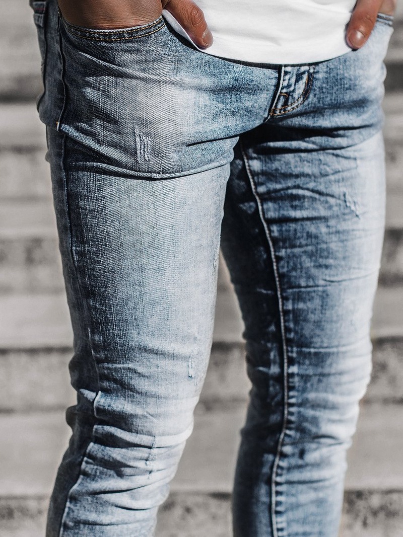 Spodnie męskie jeans niebieskie OZONEE T/6613