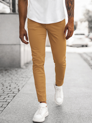 Spodnie jeansowe męskie camelowe OZONEE E/5388/01