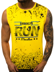 T-Shirt bez rękawów męski żółty OZONEE JS/KS2075