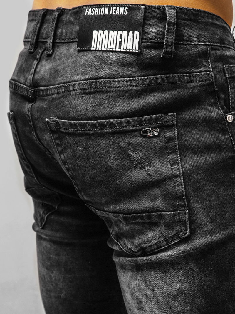 Spodnie jeansowe męskie czarne OZONEE DR/TF091Z