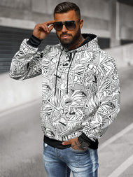 Bluza z kapturem męska biała OZONEE JS/8B1256/1