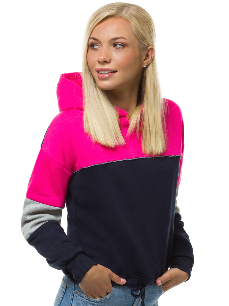 Bluza z kapturem damska granatowa OZONEE JS/KSW2017