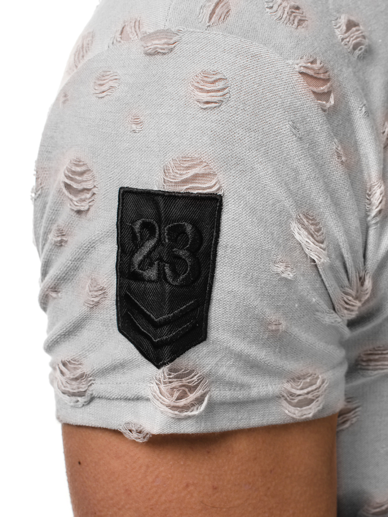 T-Shirt męski szary OZONEE MJ/318YZ