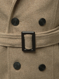 Płaszcz męski z pagonami beżowy OZONEE O/5627