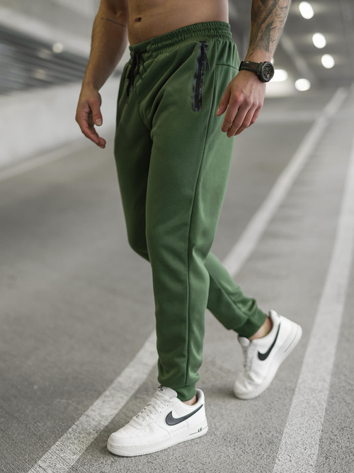 Spodnie dresowe męskie khaki OZONEE JS/17K1998/29