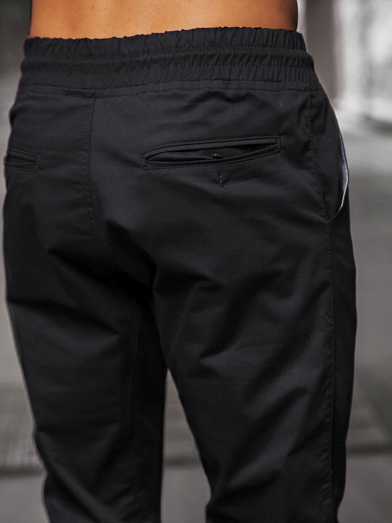 Spodnie męskie chino joggery czarne OZONEE O/399