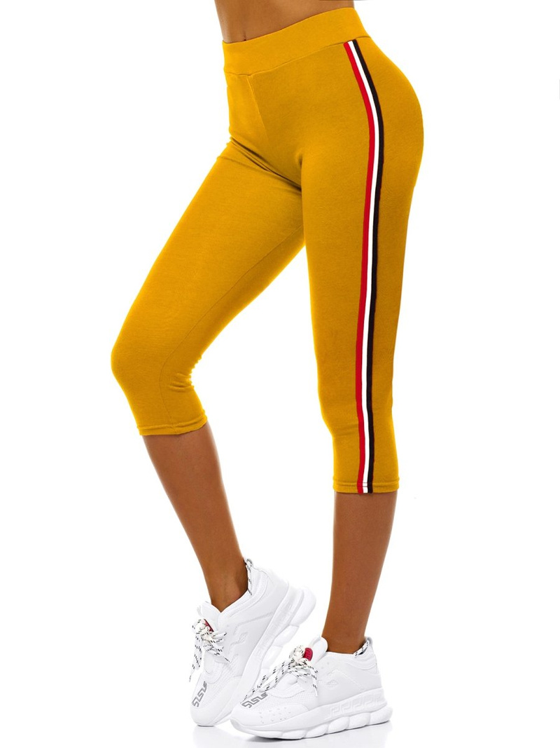 Legginsy krótkie damskie żółte OZONEE JS/1037/B10