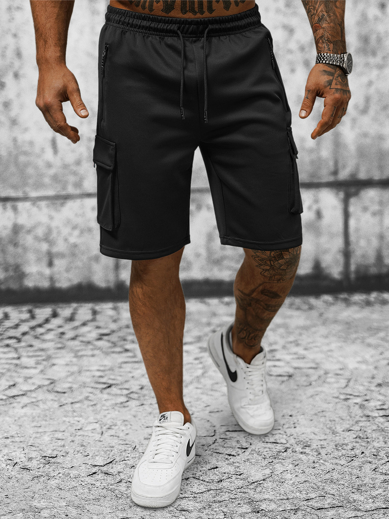 Spodenki dresowe męskie czarne OZONEE JS/8K278