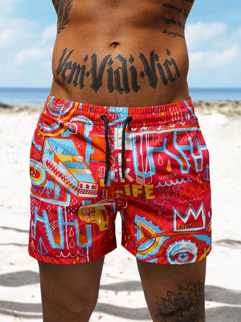 Spodenki kąpielowe męskie czerwone OZONEE O/22205002