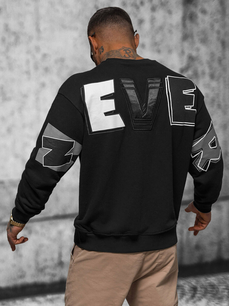 Толстовка чорна OZONEE O/SWE23034