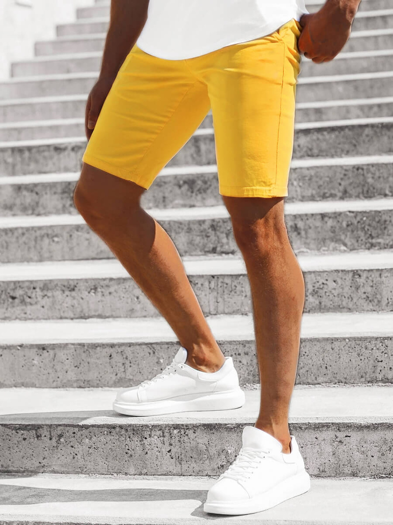 Spodenki chinos męskie żółte OZONEE JB/JP1142