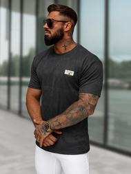 T-shirt męski regular fit czarny OZONEE O/QQ1568