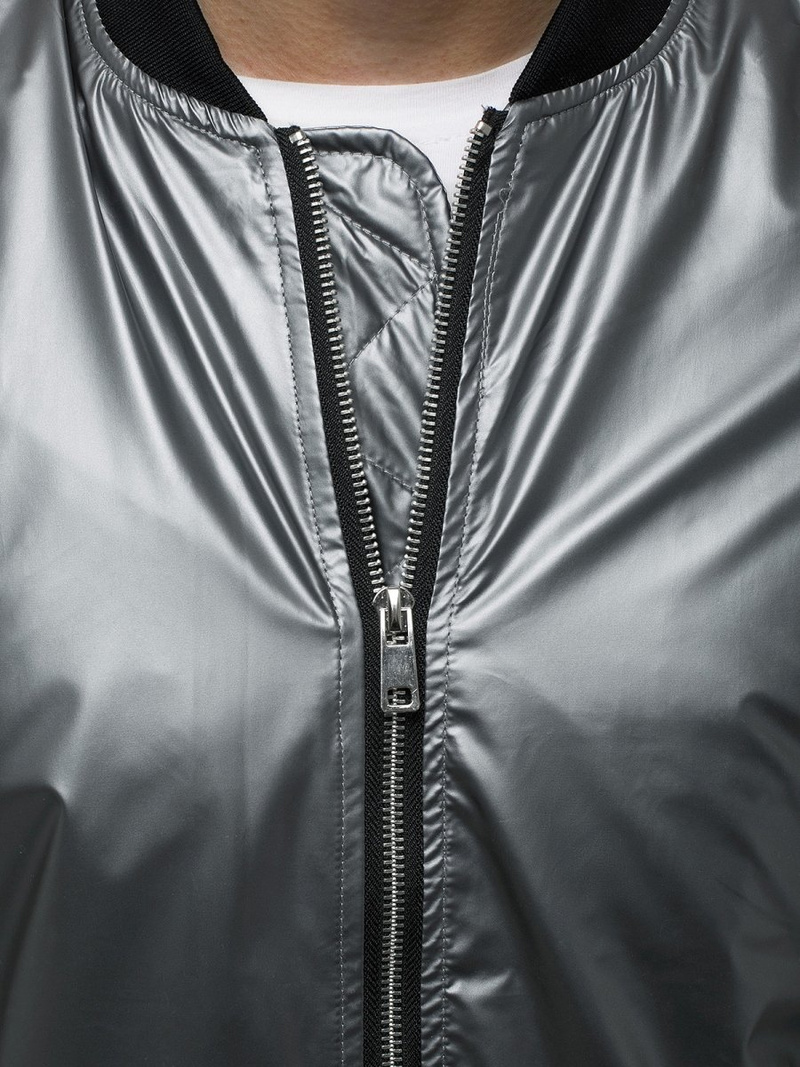 Kurtka bomberka męska srebrna OZONEE N/6147Z