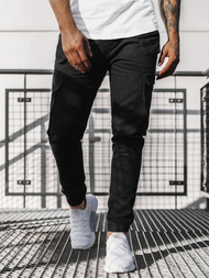 Spodnie męskie chino joggery czarne OZONEE G/2788