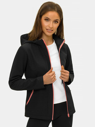 Kurtka softshell damska z kapturem czarna OZONEE JS/HD183/1