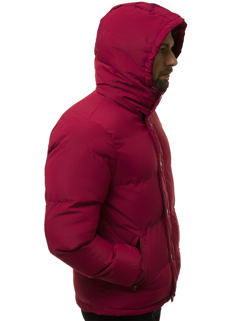 Kurtka zimowa męska pikowana bordowa OZONEE JB/JP1163/1
