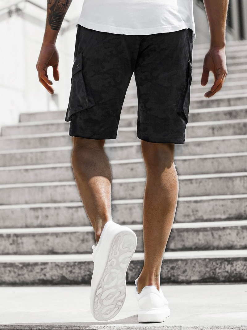 Spodenki dresowe męskie czarne OZONEE O/33919