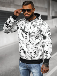 Bluza z kapturem męska biała OZONEE JS/8B1227/1