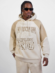 Bluza z kapturem oversize beżowa OZONEE O/SWE23037Z