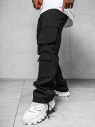 Spodnie męskie cargo wide leg czarne OZONEE O/G3019Z