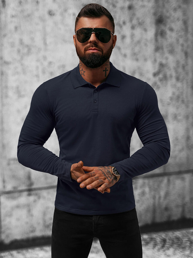 Longsleeve męski granatowy OZONEE O/B263