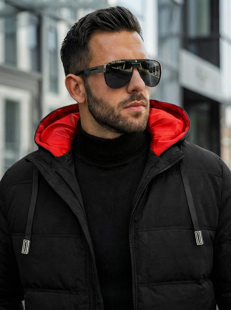 Kurtka męska pikowana czarna OZONEE JS/31M5003Z