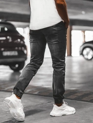 Spodnie jeansowe joggery męskie czarne OZONEE NB/MP0011NZ