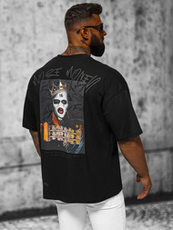T-shirt męski oversize czarny OZONEE O/3429