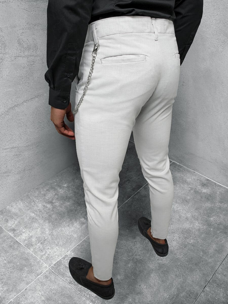 Spodnie męskie chino materiałowe szare OZONEE DJ/5564