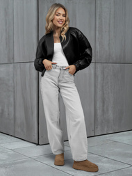 Kurtka skórzana damska czarna OZONEE JS/11Z8281Z