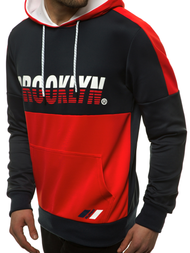 Толстовка з капюшоном чоловіча темно-синій червоний OZONEE JS/DD20127