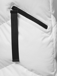 Kamizelka damska długa pikowana z kapturem biała OZONEE JS/M788/281Z