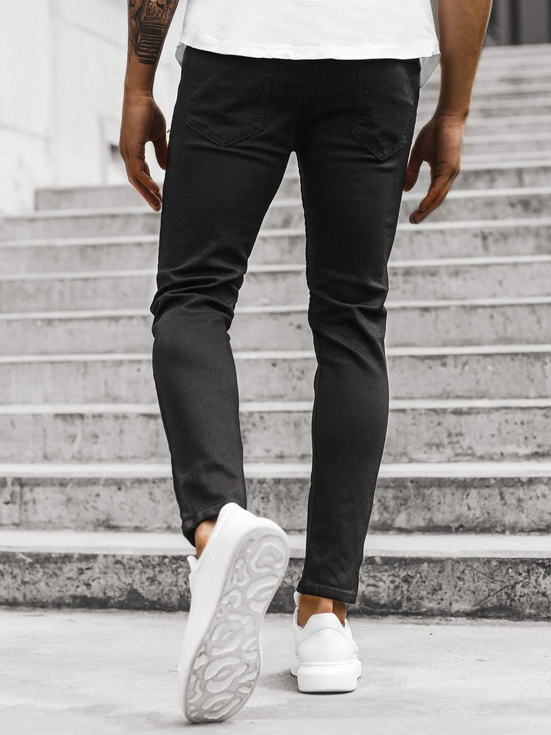 Spodnie jeansowe męskie czarne OZONEE DP/592