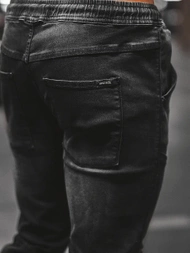Spodnie jeansowe joggery męskie czarne OZONEE NB/MP0011NZ